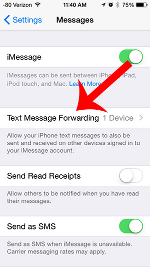 Text message forwarding mac